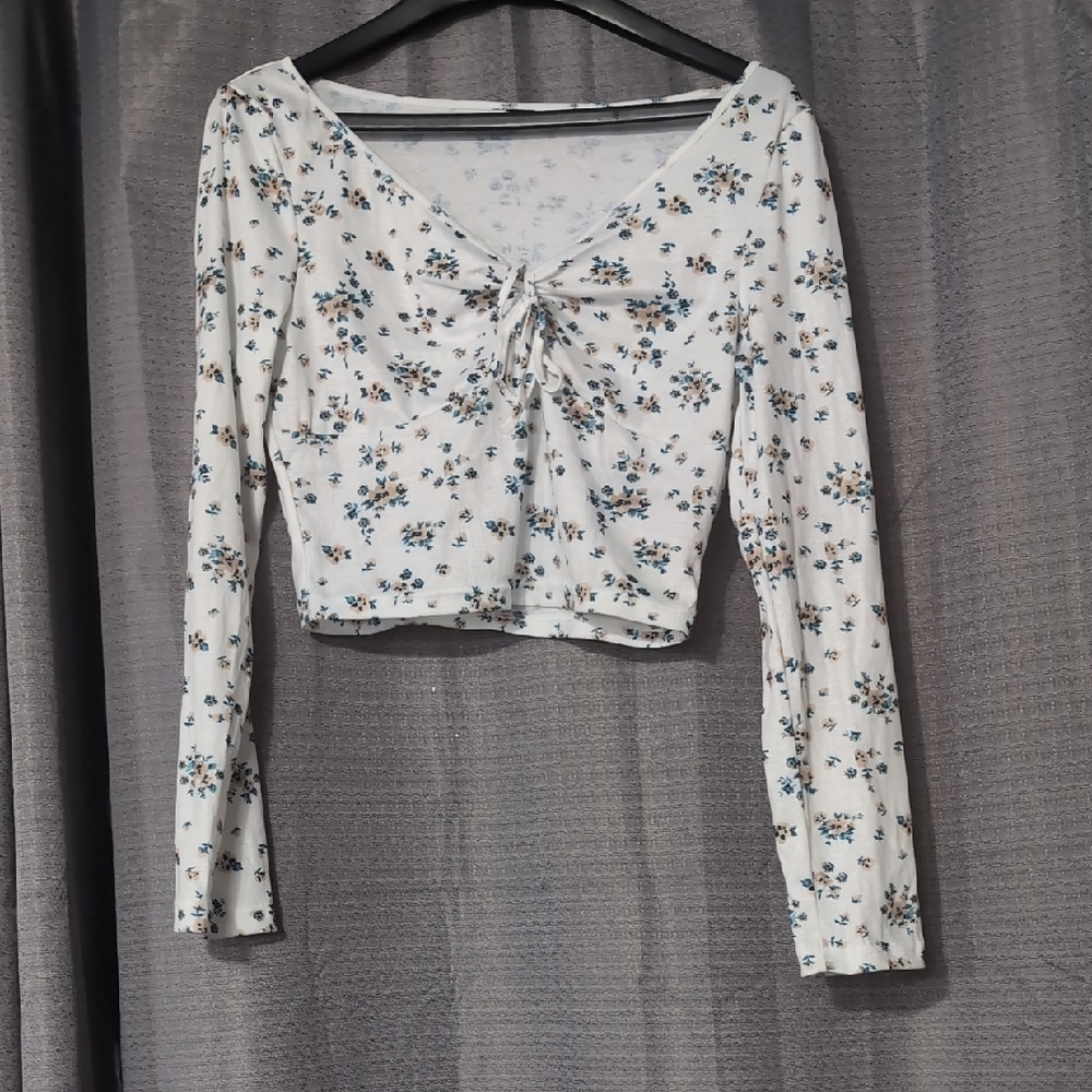 Amazon White Floral Crop Top